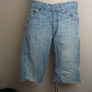 Men's distressed Lucky Brand cut-off jeans size 28